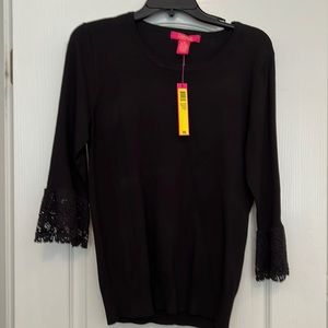Catherine MaLandrino beautiful black sweater. NWT. SIze M. 3/4 sleeves.
